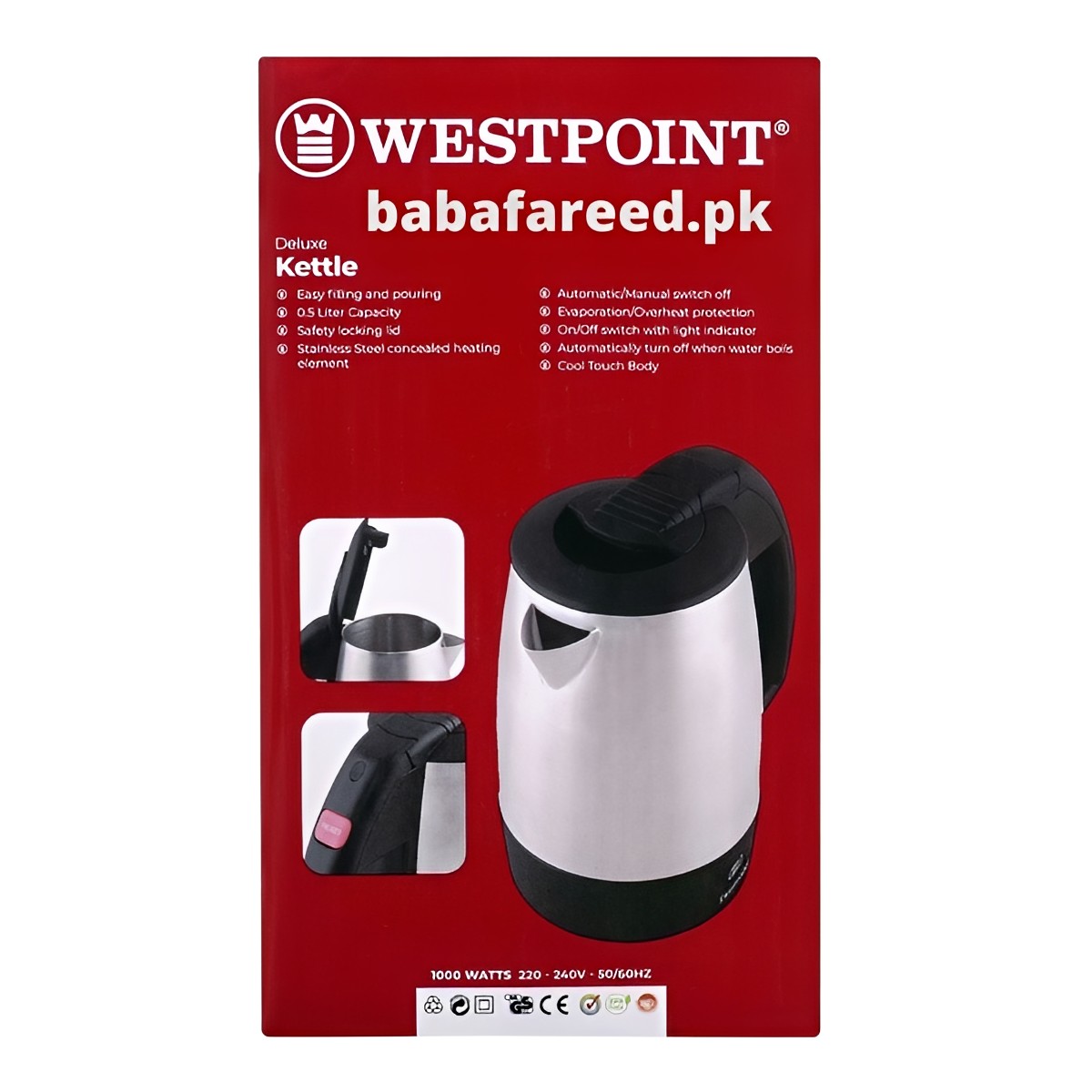 WestPoint, Deluxe Electric Kettle, 0.5L, WF-405 - Image 4