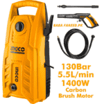 INGCO, High pressure washer 1400W, 130Bar, HPWR14008