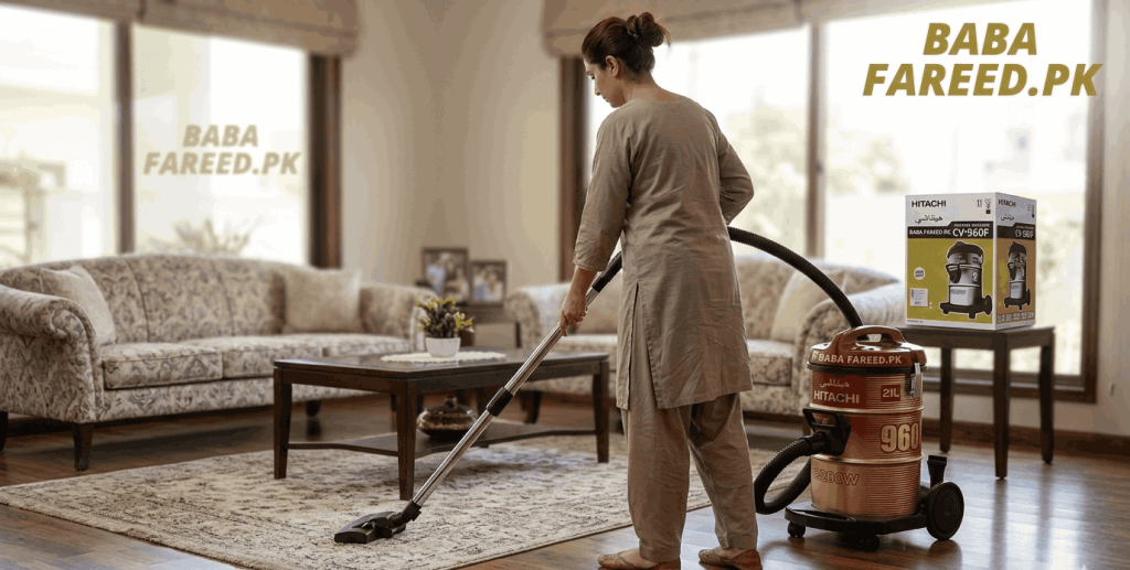 Hitachi CV 960F 2200W Vacuum Cleaner description image using in real life e1774386489291