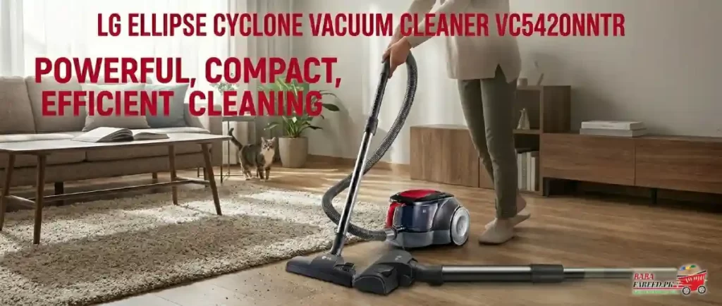 LG Ellipse Cyclone Vacuum Cleaner VC5420NNTR description with box