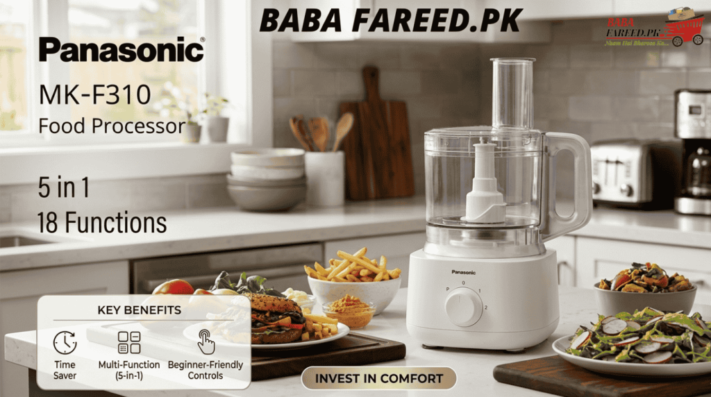 Panasonic MK-F310 Food Processor description image with facebook link