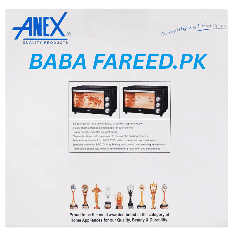 Anex, Deluxe Oven Toaster, AG-3075 10 Anex AG-3075 Oven Toaster BOX DESCRIPTION