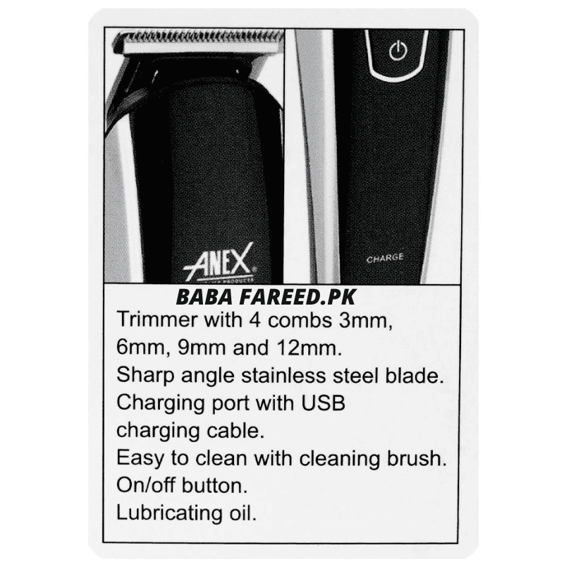 anex ag-7061 hair trimmer Box back side Image
