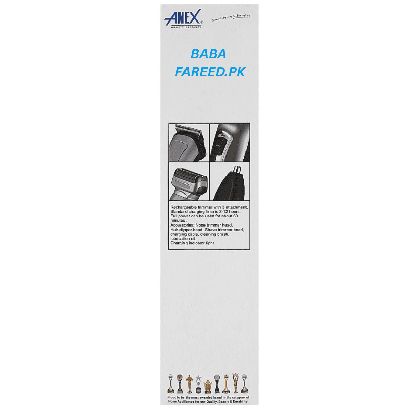 anex ag-7068 hair trimmer box left side image